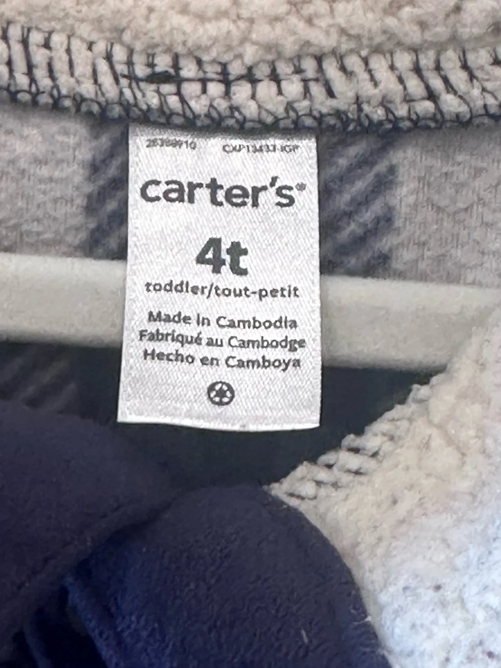 Carter’s Blue Buffalo Plaid Sherpa Fleece Henley Pullover Toddler Boys 4T